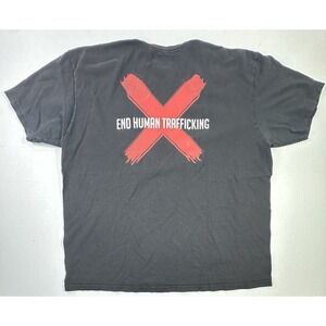 Vintage End Human Trafficking Black Red X Awareness Activism T-Shirt Adult XL